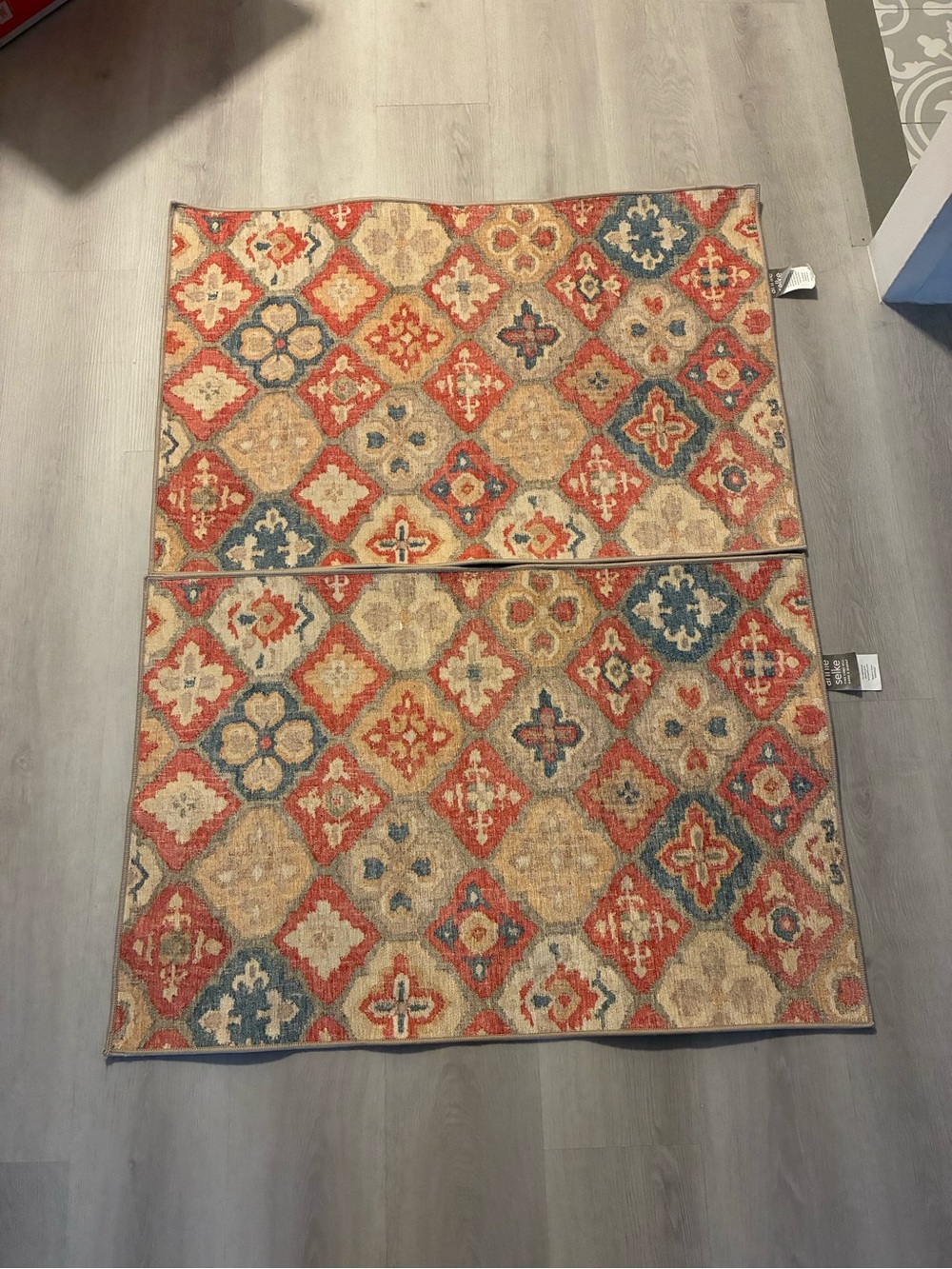 Annie Selke Pali Washable Door Mat Door Mat - Red, Blue, Cream